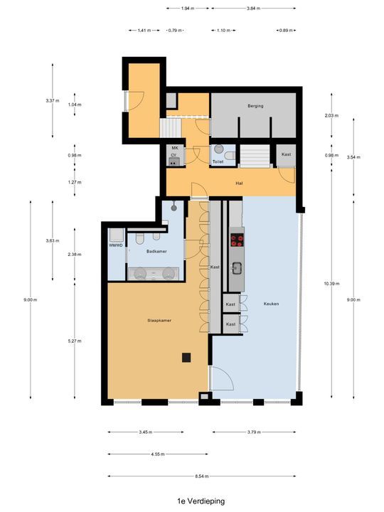 Oude Delft 69 A, Delft plattegrond-0