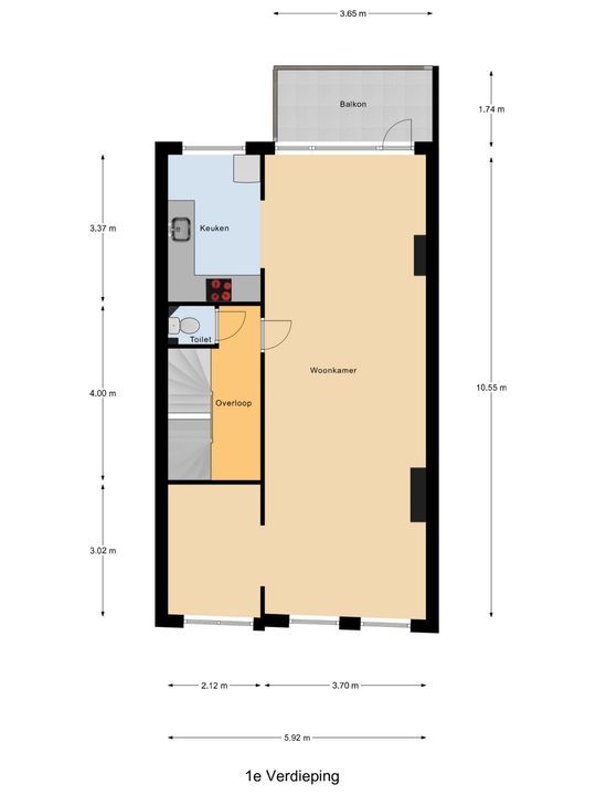 Oostsingel 12, Delft plattegrond-2