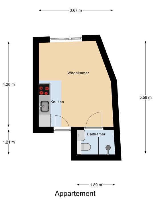 Molstraat 46 C, Delft plattegrond-0