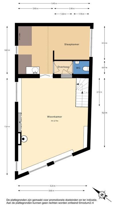 Oosteinde 214, Delft plattegrond-1