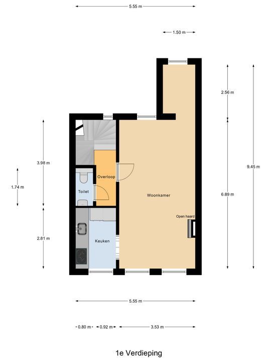 Choorstraat 21 A, Delft plattegrond-2
