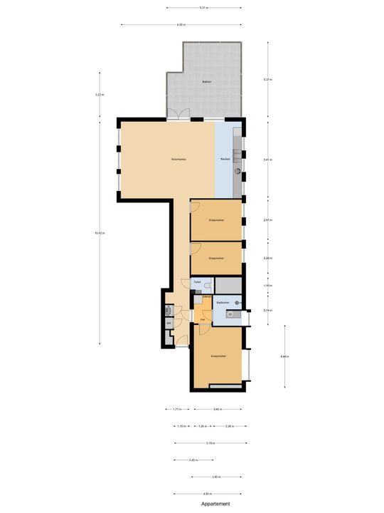 Voorstraat 36 A, Delft plattegrond-0