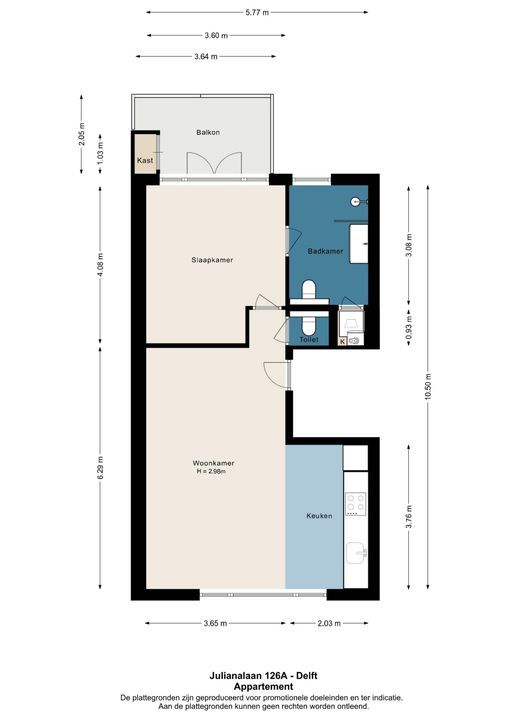 Julianalaan 126 A, Delft plattegrond-0