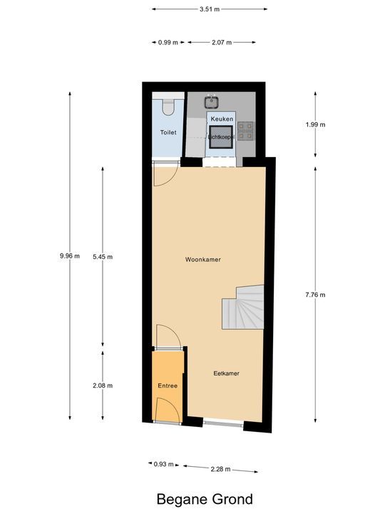 Nieuwe Langendijk 98, Delft plattegrond-0