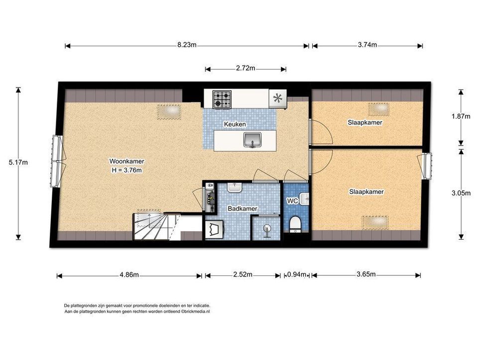 Oude Langendijk 12 D, Delft plattegrond-0