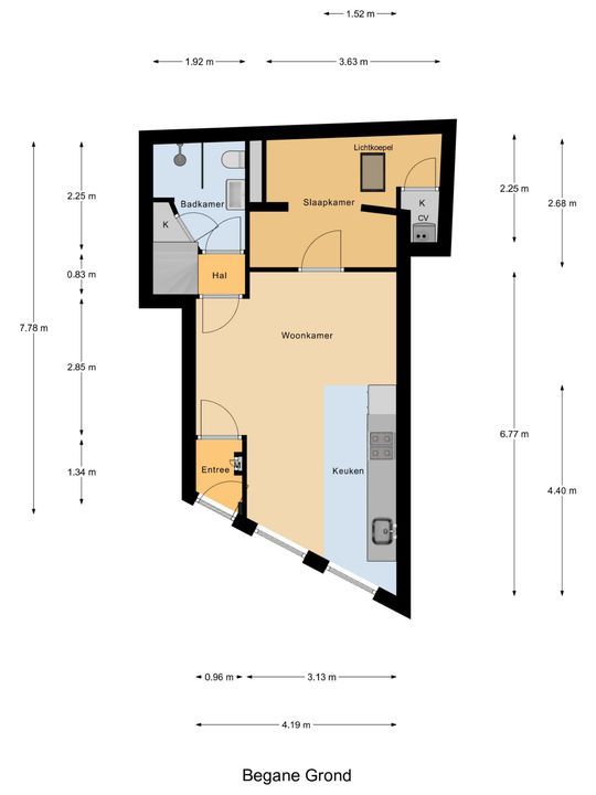 Achterom 34, Delft plattegrond-0