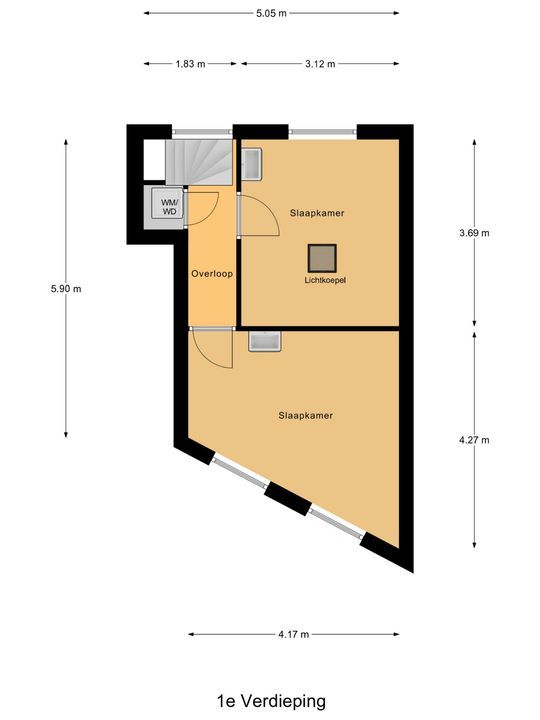 Achterom 34, Delft plattegrond-2