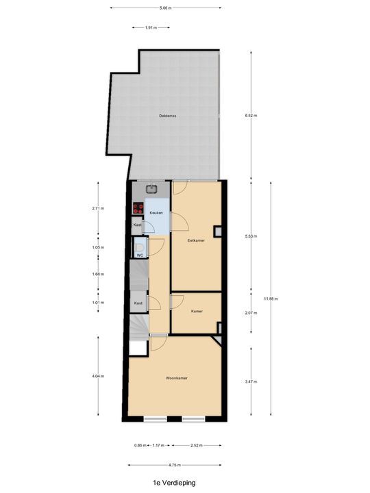 Choorstraat 33 A, Delft plattegrond-2