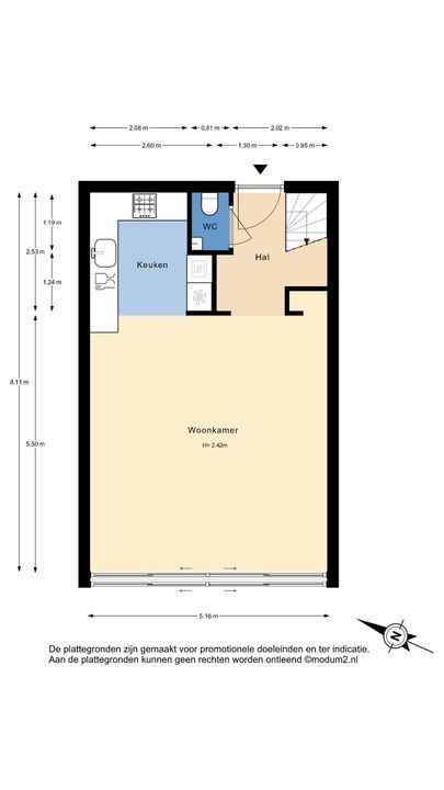 Westvest 34 F, Delft plattegrond-0