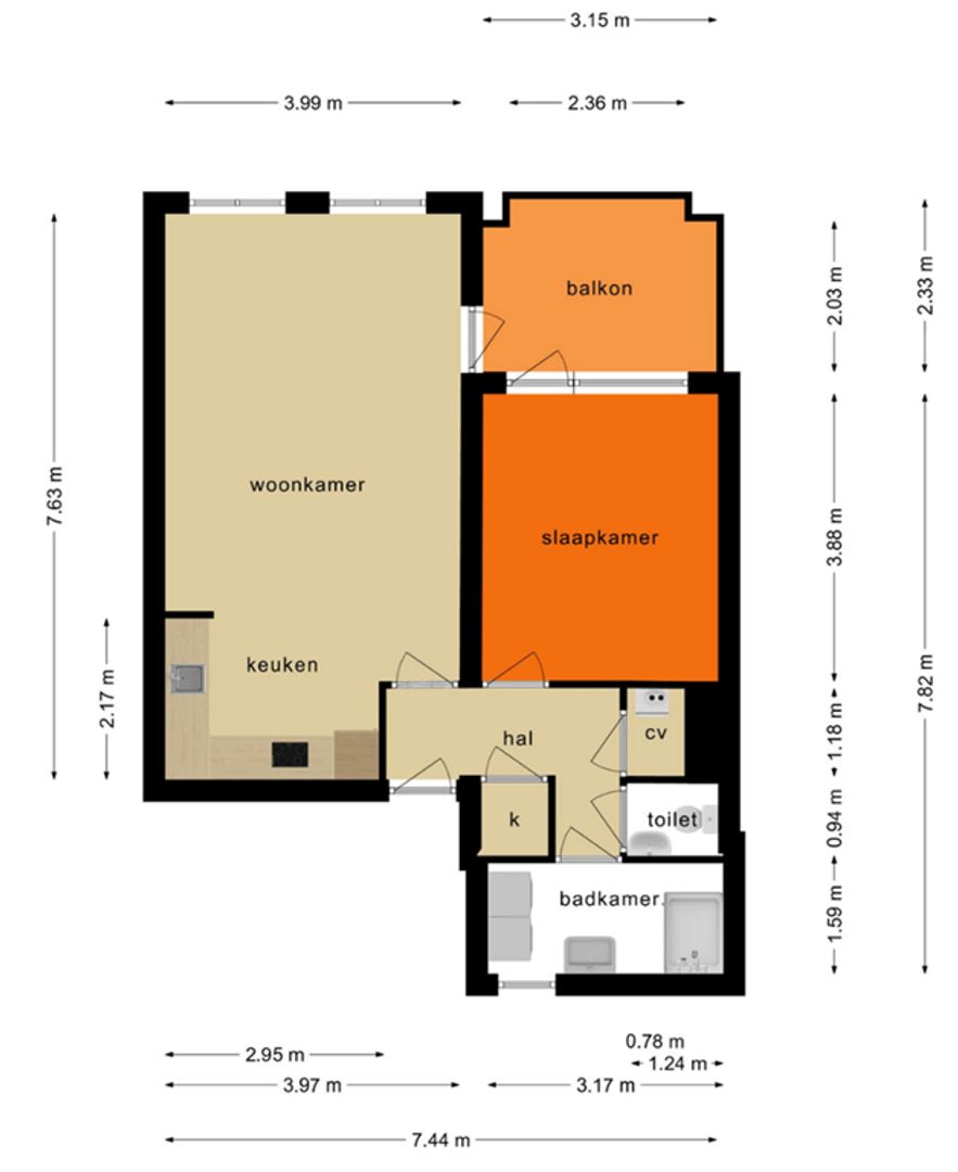 Erasmusdomein 33 B, Maastricht plattegrond-0