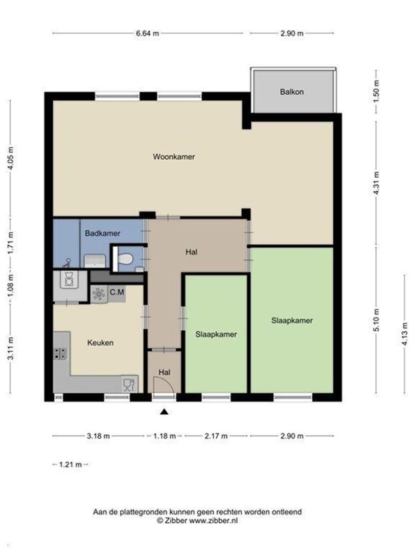 Sint Annalaan 66 C, Maastricht plattegrond-0