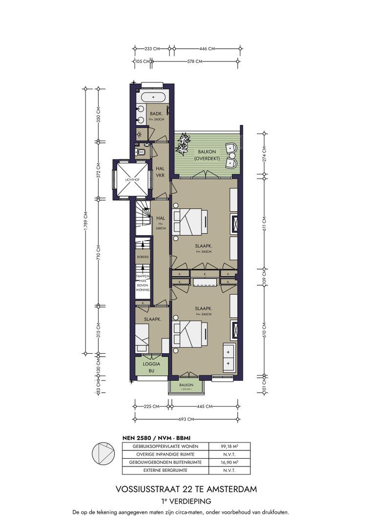 Vossiusstraat 22 H, Amsterdam plattegrond-3