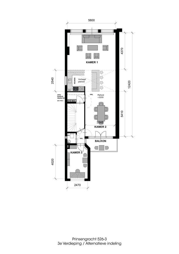 Prinsengracht 526 3, Amsterdam plattegrond-3