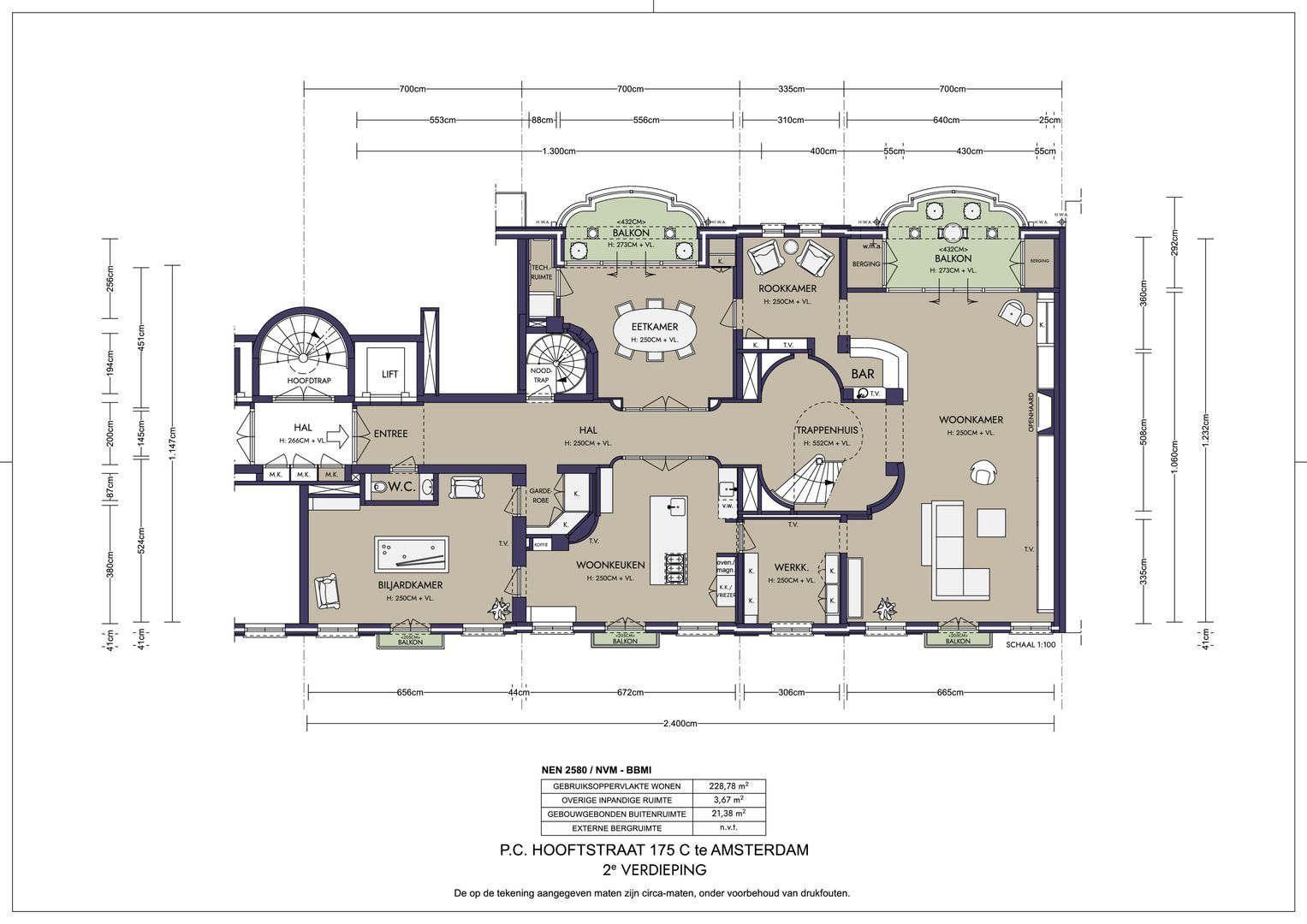 Pieter Cornelisz. Hooftstraat 175 C, Amsterdam plattegrond-1