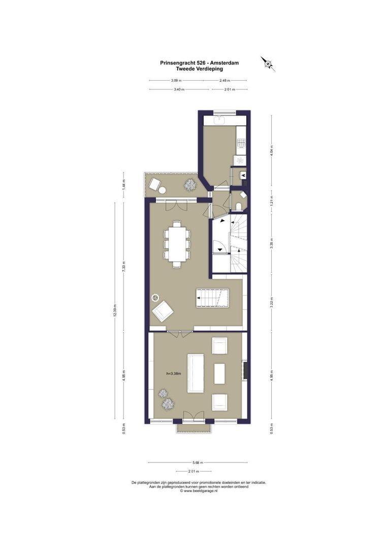Prinsengracht 526 1, Amsterdam plattegrond-1