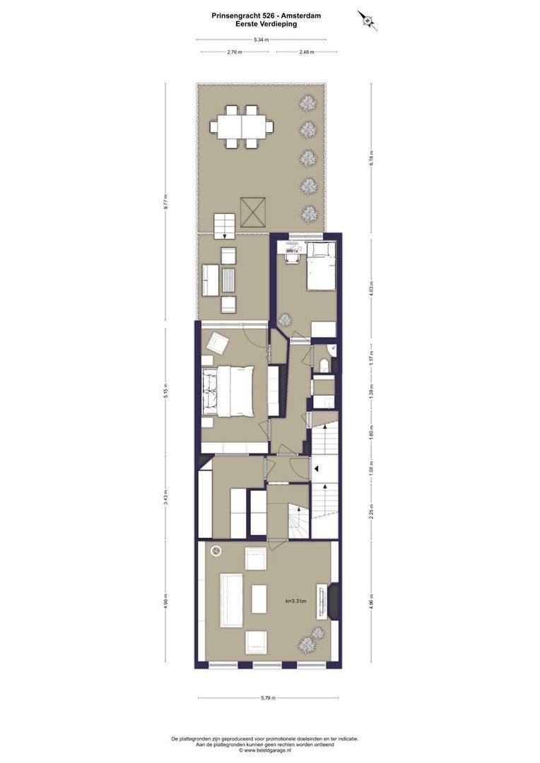Prinsengracht 526 1, Amsterdam plattegrond-0