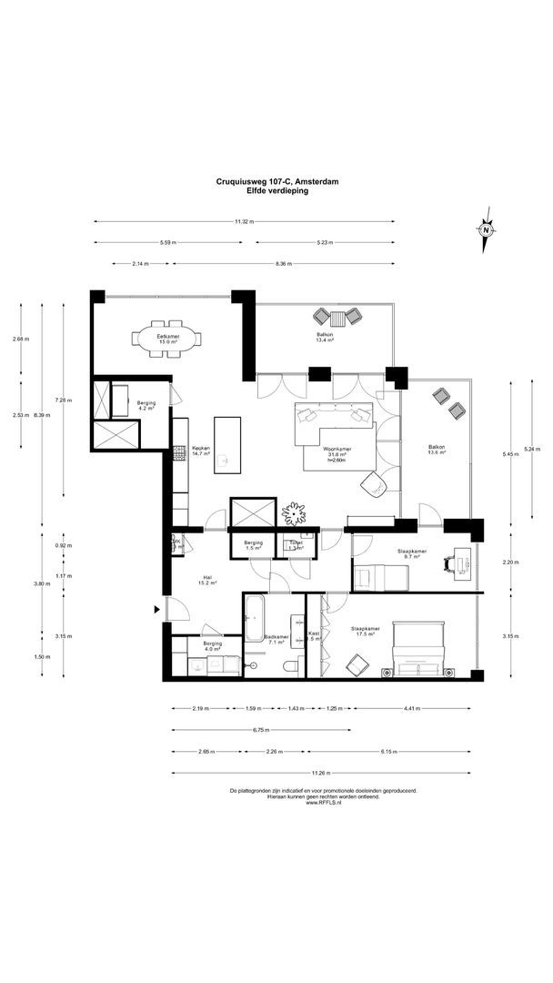 Cruquiusweg 107 C, Amsterdam plattegrond-1