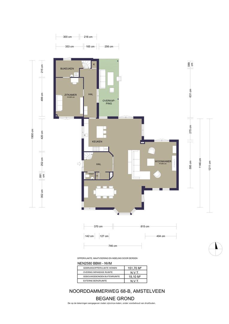 Noorddammerweg 68 B, Amstelveen plattegrond-0