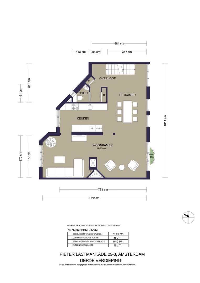 Pieter Lastmankade 29 3, Amsterdam plattegrond-1