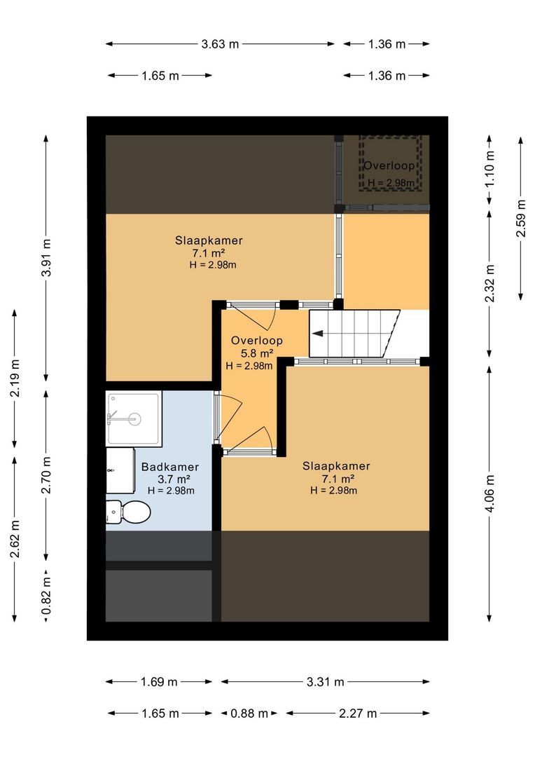 Olympiaplein 113 2, Amsterdam plattegrond-2