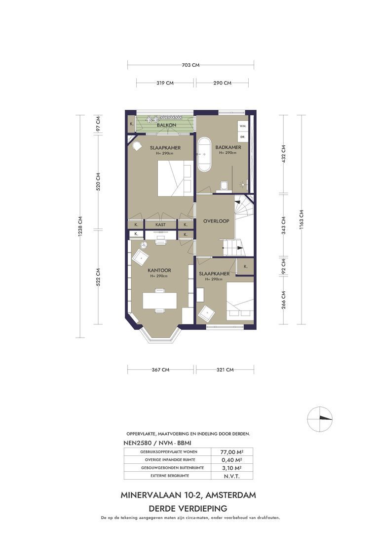 Minervalaan 10 2, Amsterdam plattegrond-2