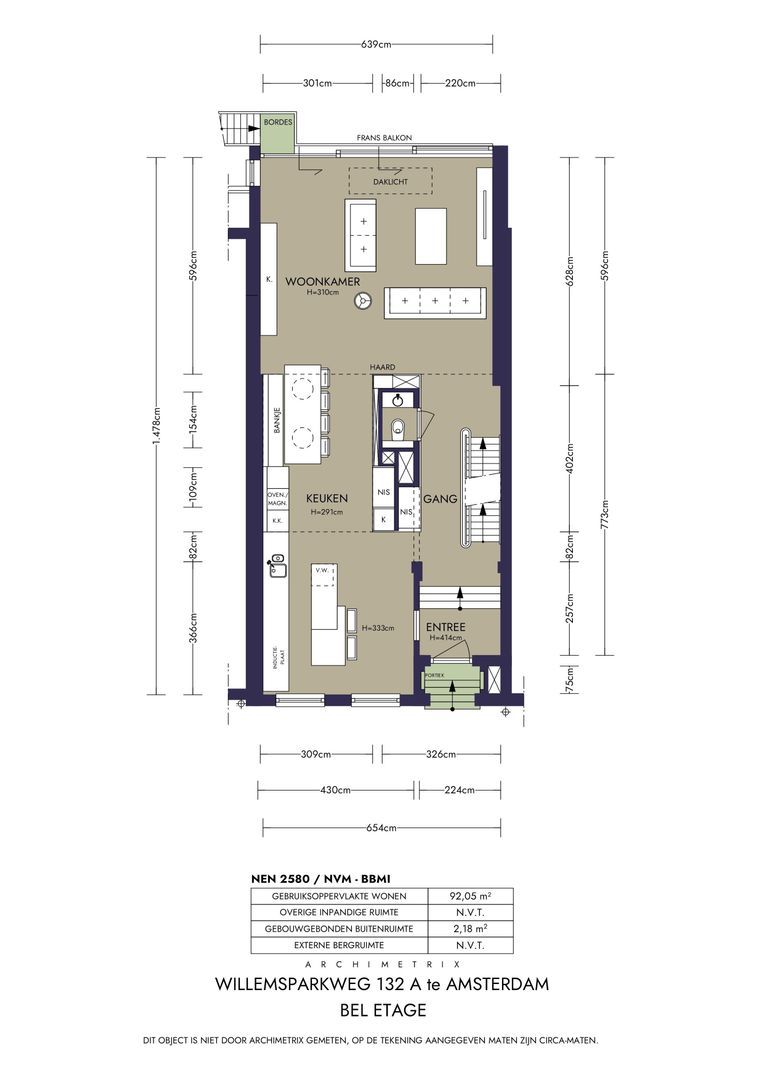 Willemsparkweg 132 A, Amsterdam plattegrond-1
