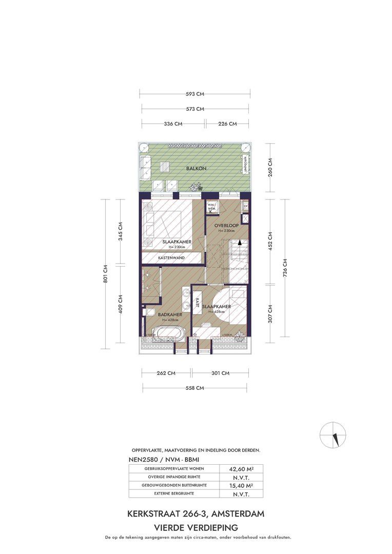 Kerkstraat 266 3, Amsterdam plattegrond-2