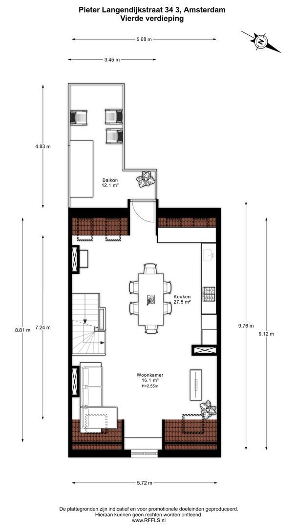 Pieter Langendijkstraat 34 3, Amsterdam plattegrond-2