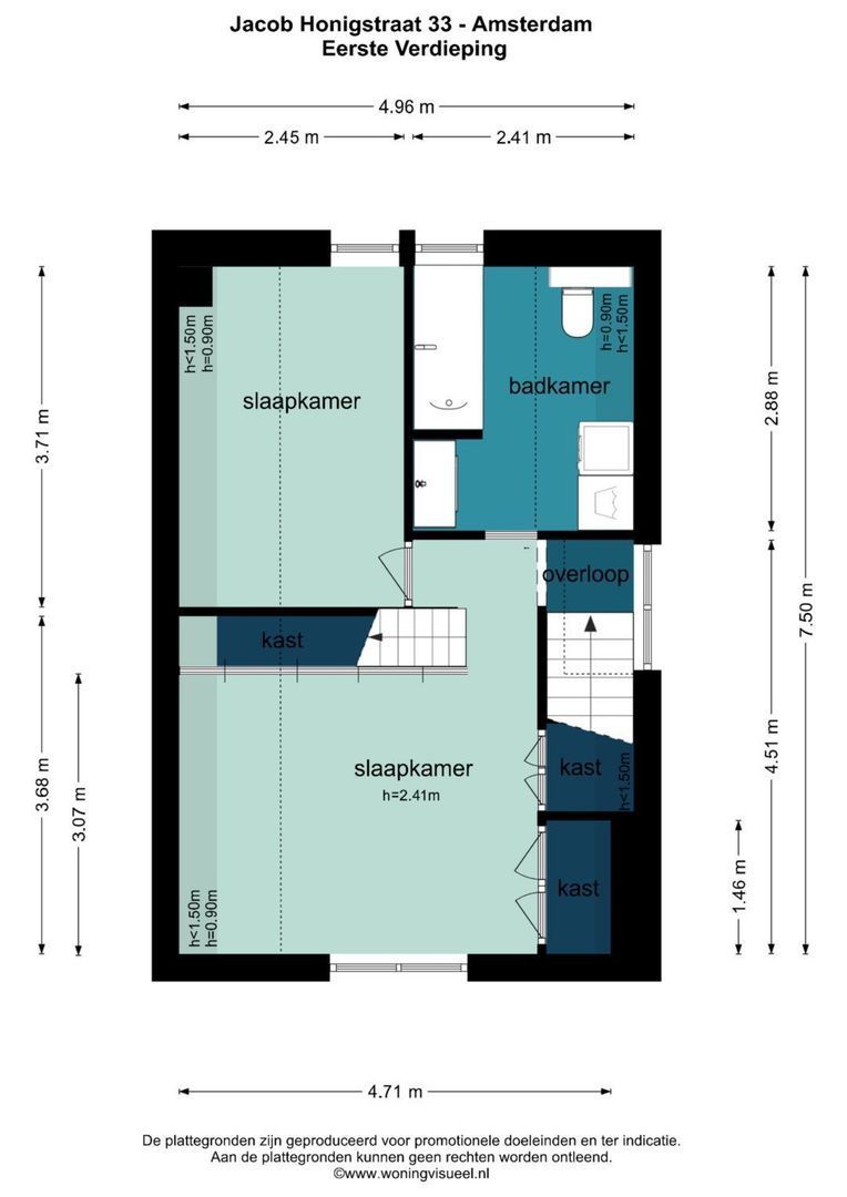 Jacob Honigstraat 33, Amsterdam plattegrond-1