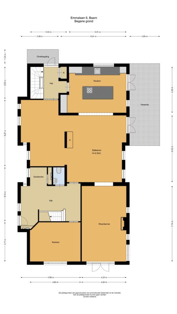 Emmalaan 6, Baarn plattegrond-0