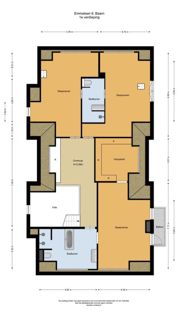 Emmalaan 6, Baarn plattegrond-1