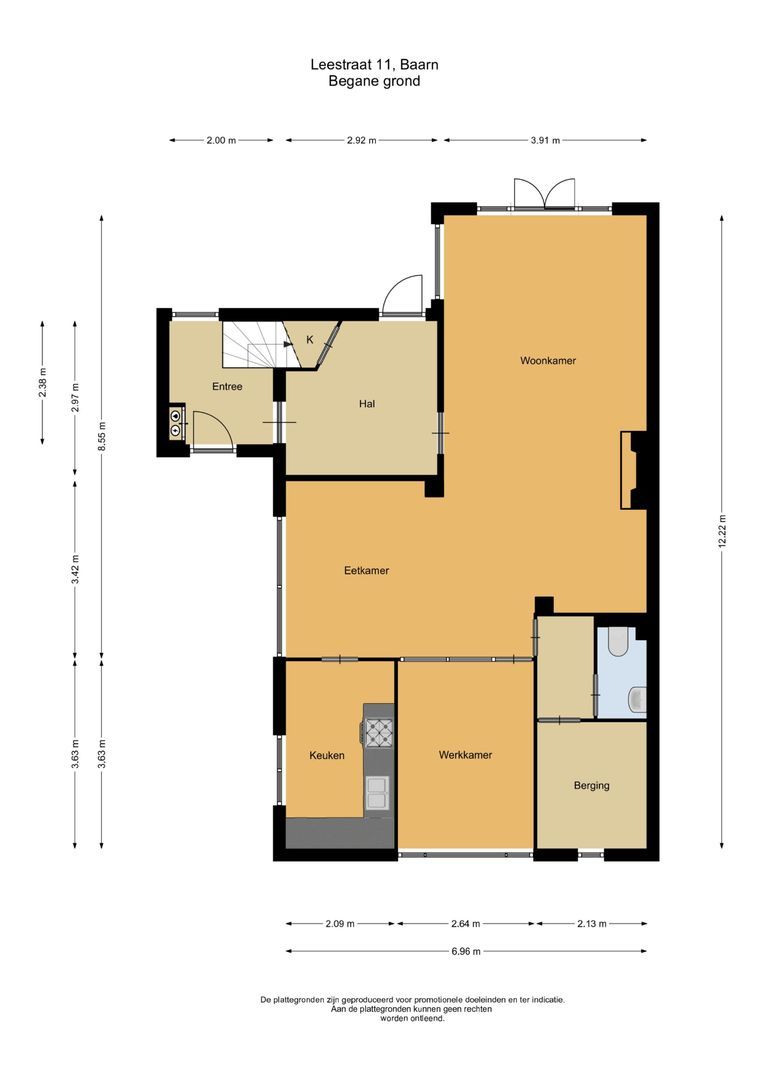 Leestraat 11, Baarn plattegrond-0