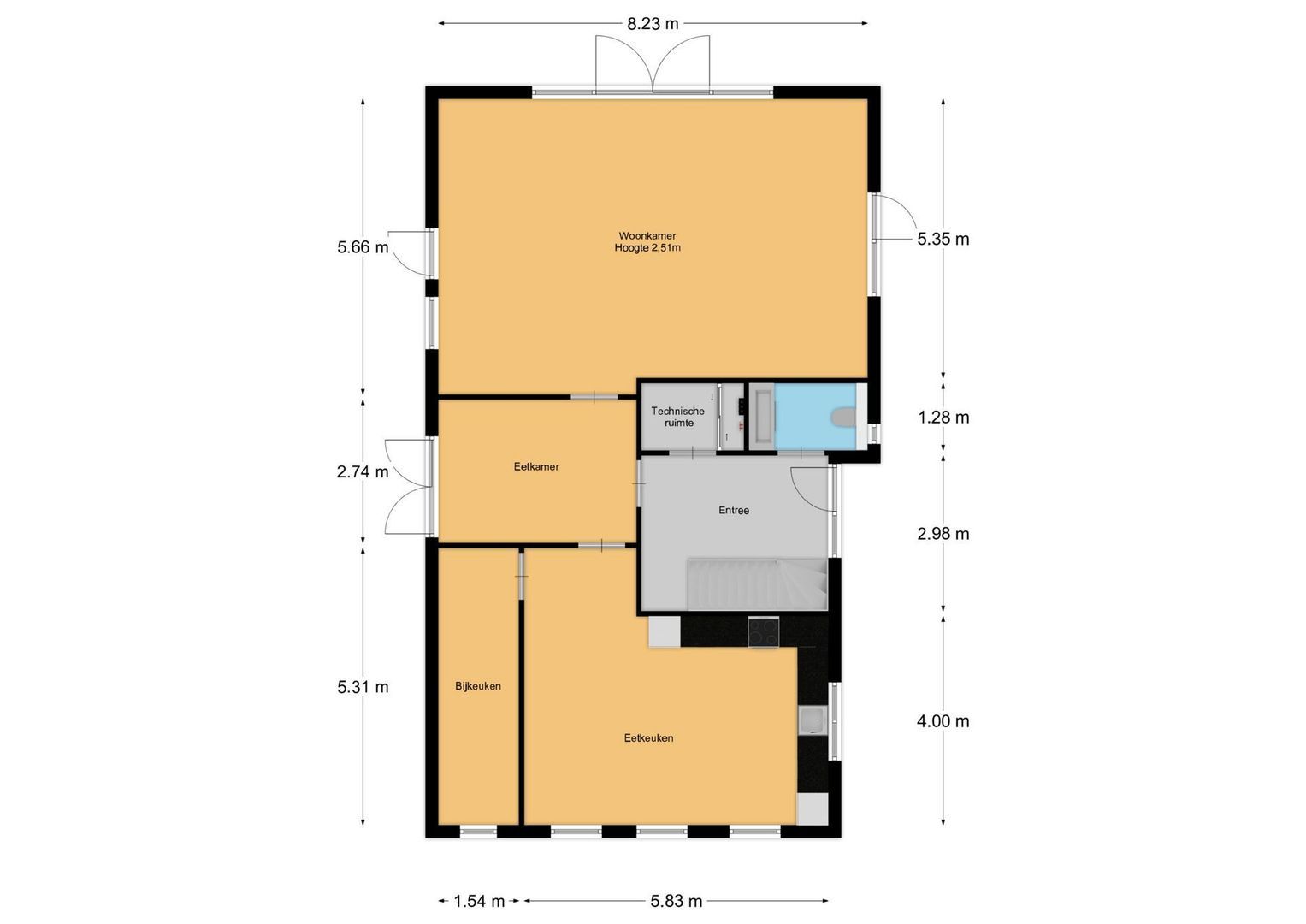 Prinsenweg 8, Nijkerk plattegrond-0