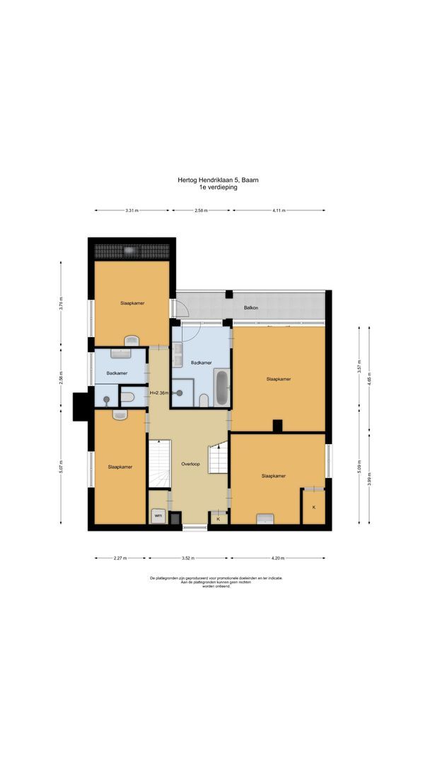 Hertog Hendriklaan 5, Baarn plattegrond-1