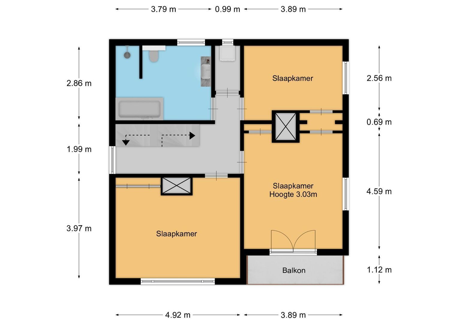Kampstraat 12, Baarn plattegrond-1