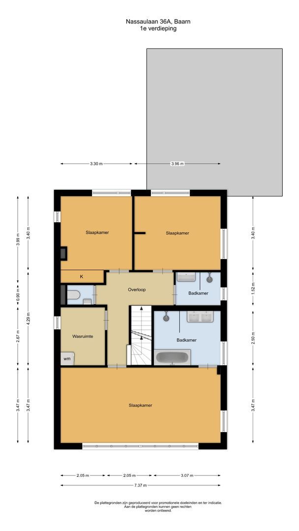 Nassaulaan 36 A, Baarn plattegrond-1