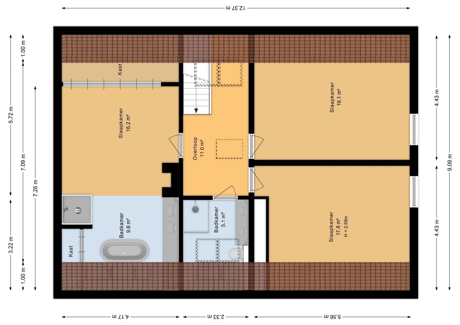 Gastelsedijk Zuid 4, Oud Gastel plattegrond-1