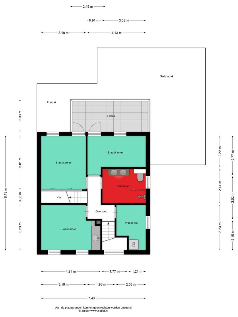 Monseigneur Borretstraat 48, Reek plattegrond-1