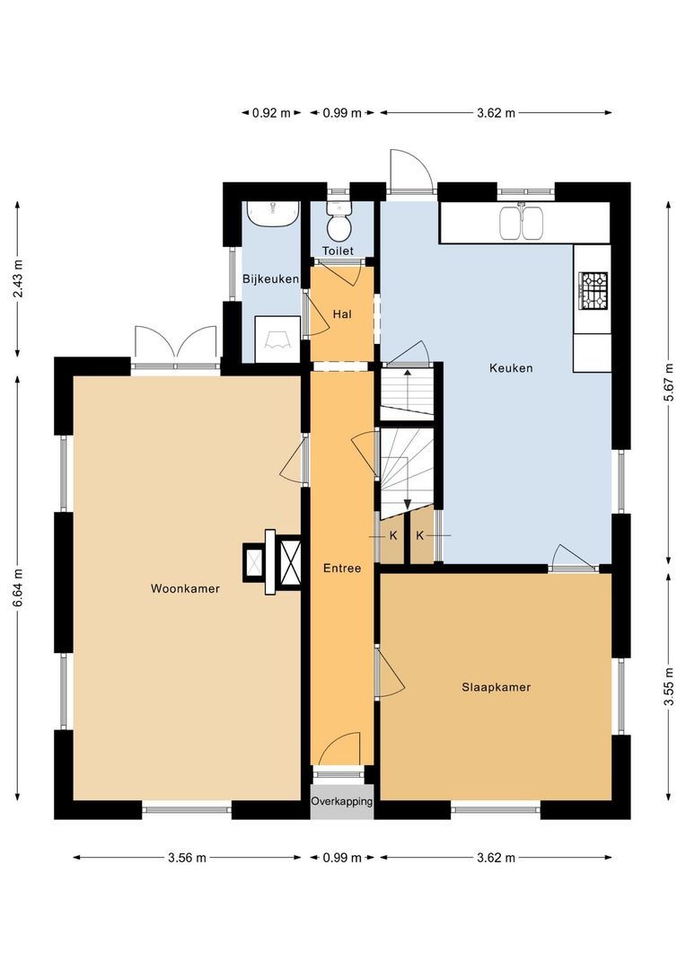 Postweg 5, Putten plattegrond-1