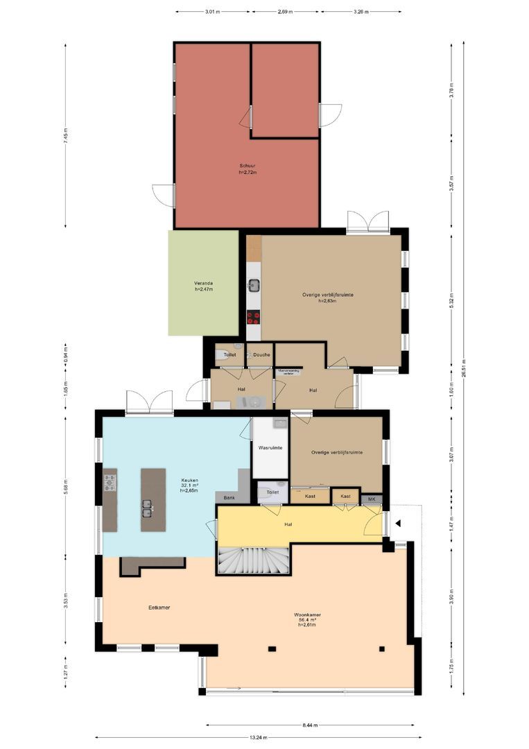 Noordersingel 29, Voorthuizen plattegrond-1