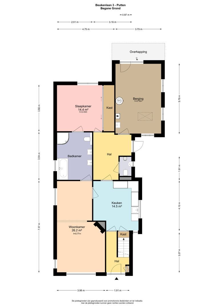 Beukenlaan 3, Putten plattegrond-1