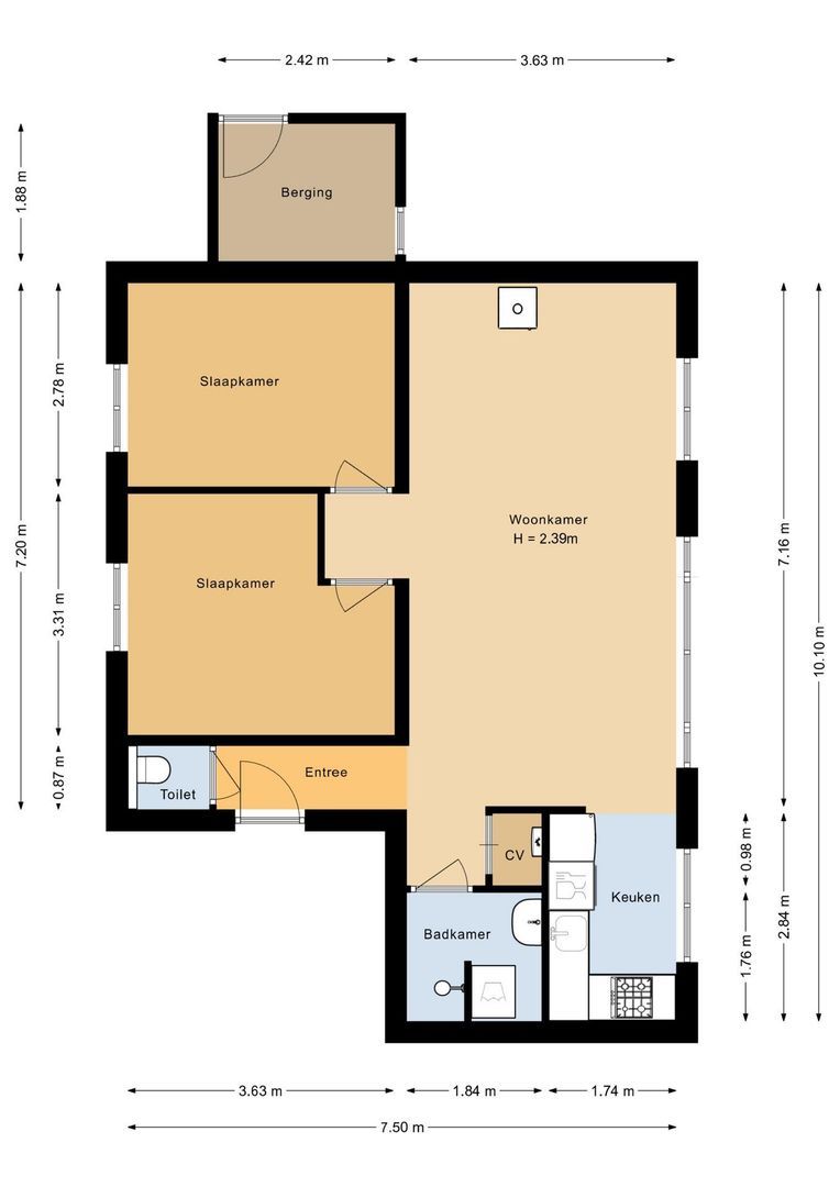 Zuiderveldweg 18 A, Putten plattegrond-2