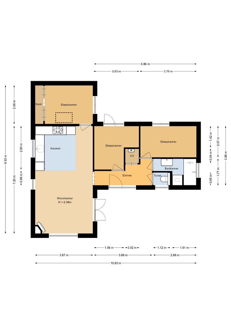 Zuiderveldweg 18 A, Putten plattegrond-1