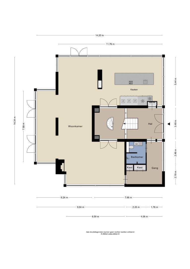 's-Gravenweg 250, Capelle aan den IJssel plattegrond-1