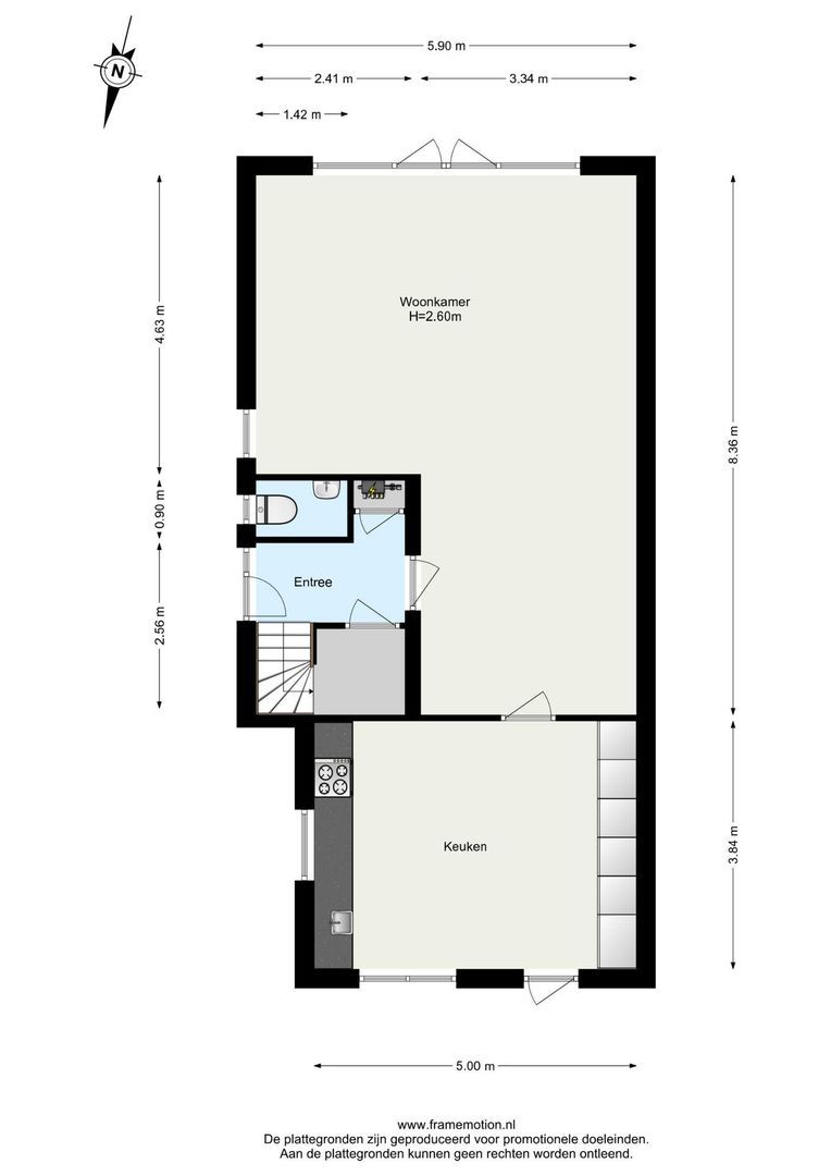 Kralingseweg 285 B, Rotterdam plattegrond-1