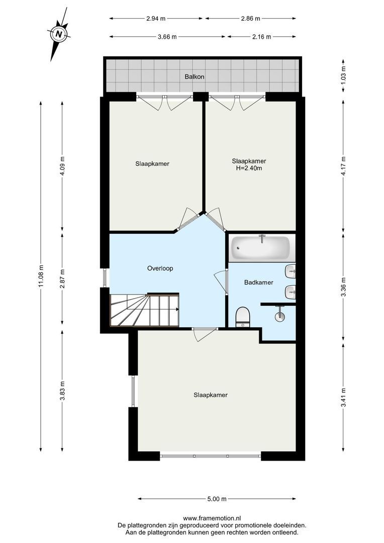 Kralingseweg 285 B, Rotterdam plattegrond-2