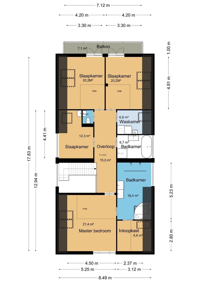 Tiendweg 28, Schoonhoven plattegrond-1