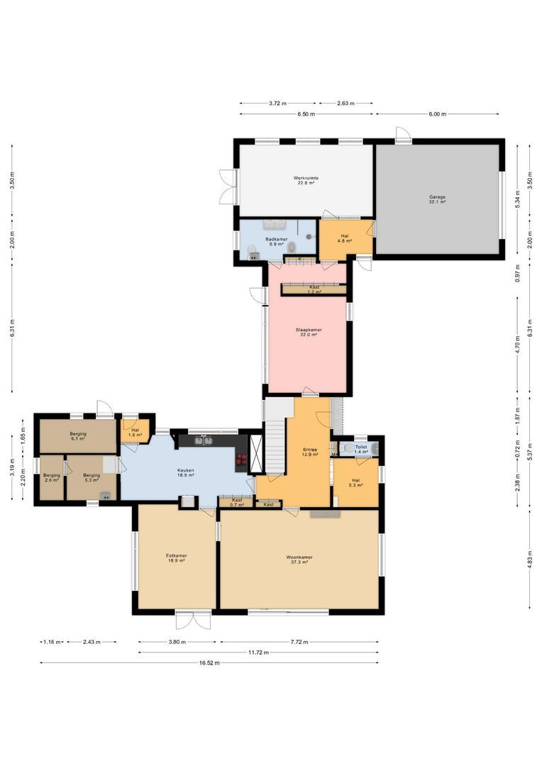 Slotlaan 34, Oosterhout plattegrond-1