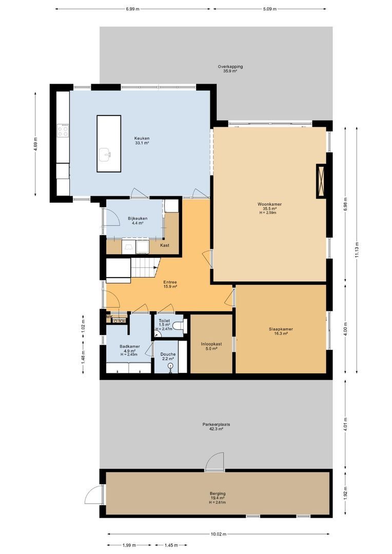 Lange Broekstraat 25 C, Raamsdonk plattegrond-1