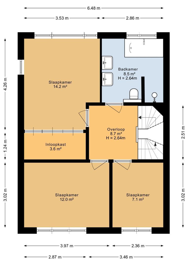 Duigendreef 12, Oosterhout plattegrond-1